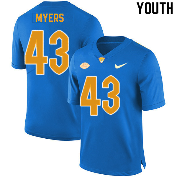 Youth #43 Eli Myers Pitt Panthers College Football Jerseys Sale-New Royal
